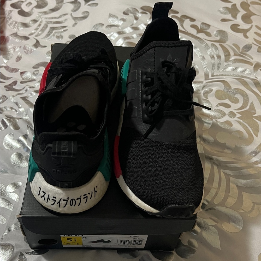 Adidas NMD R1 Black and Metallic Sneakers